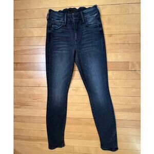Mother The Looker High Waisted Skinny Jeans Not Guilty Black Size 24 EUC